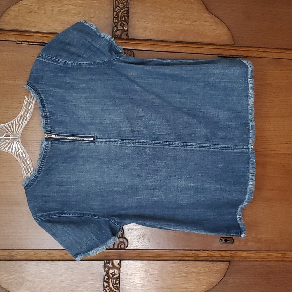 Anthropologie Cloth & Stone denim crop top - Picture 3 of 7